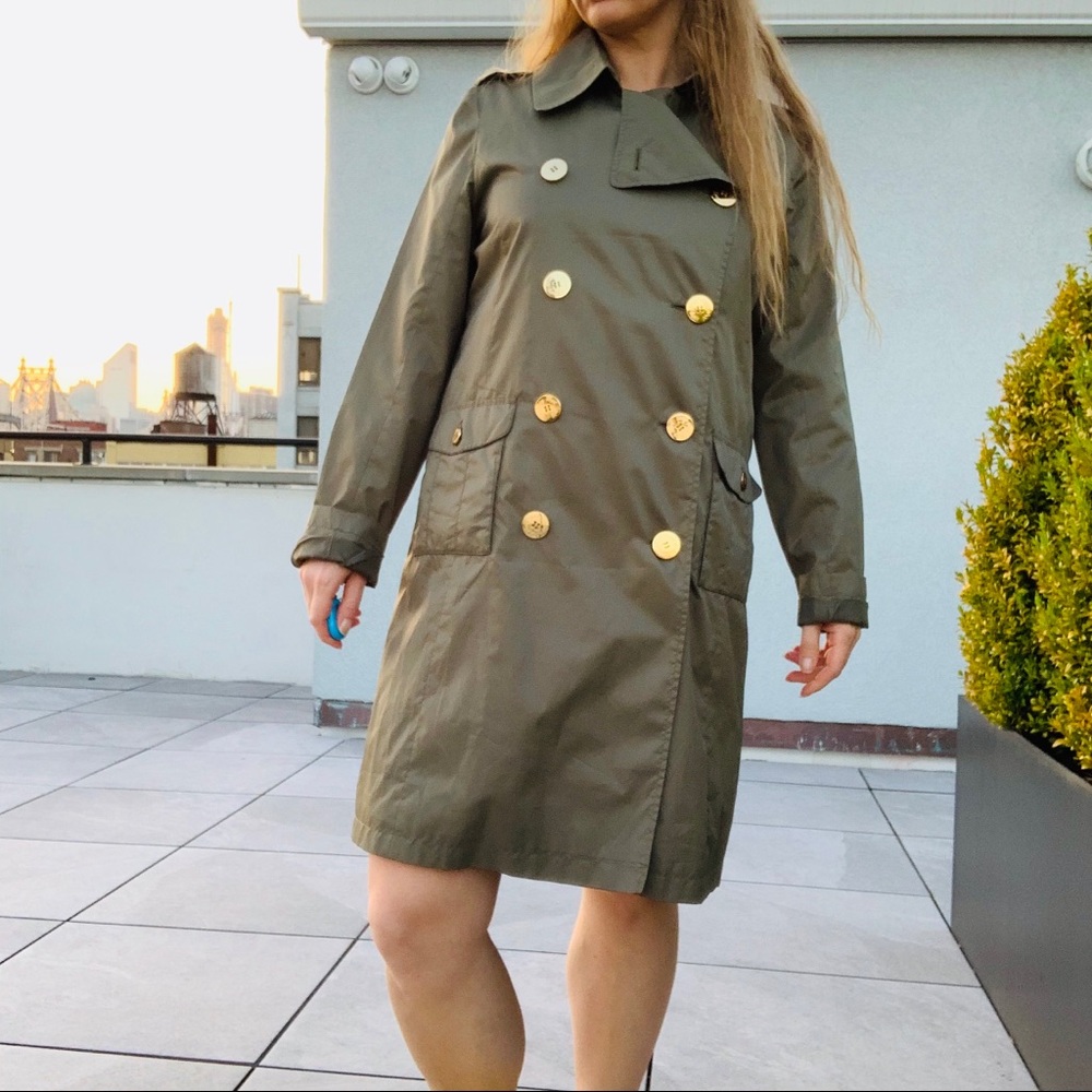 Baby Phat Double-Breasted Green Chameleon Leopard Camo Green Trench Coat - Picture 12 of 16